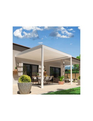 Pergola Bioclimatique AVANOA 4,00x4,088 M Vérin à  Télécommande (Blanc)