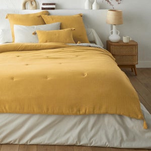 Edredon En Gaze De Coton Doux - 135 X 195 Cm, Beige Clair (Vanille) - Literie Douce Et Cocooning, Famille