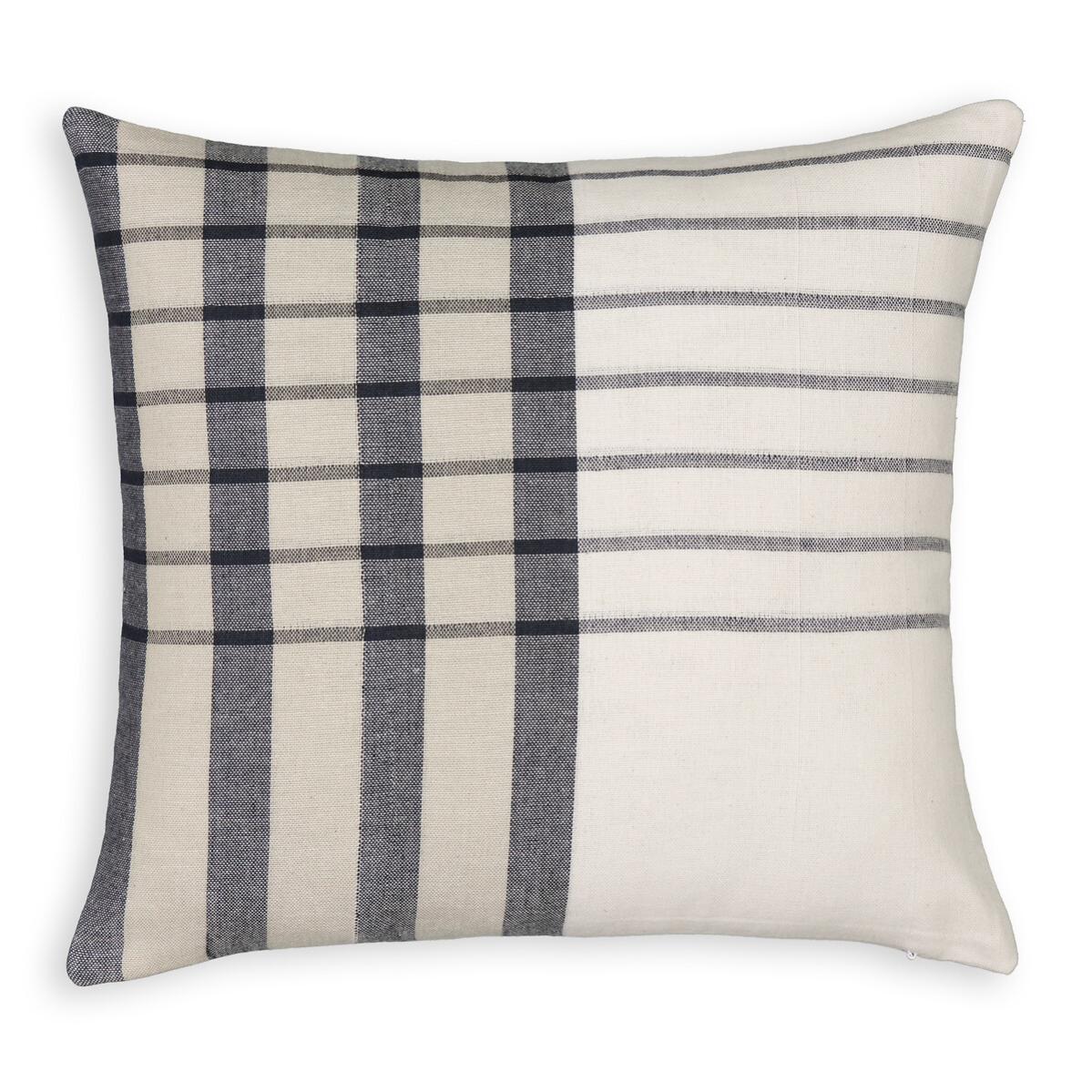 Coussin Décoratif Jacquard Rayures 40x40 Cm - Polyester/fibre, Couleur Naturel, Collection Douceur D'Intérieur - 7