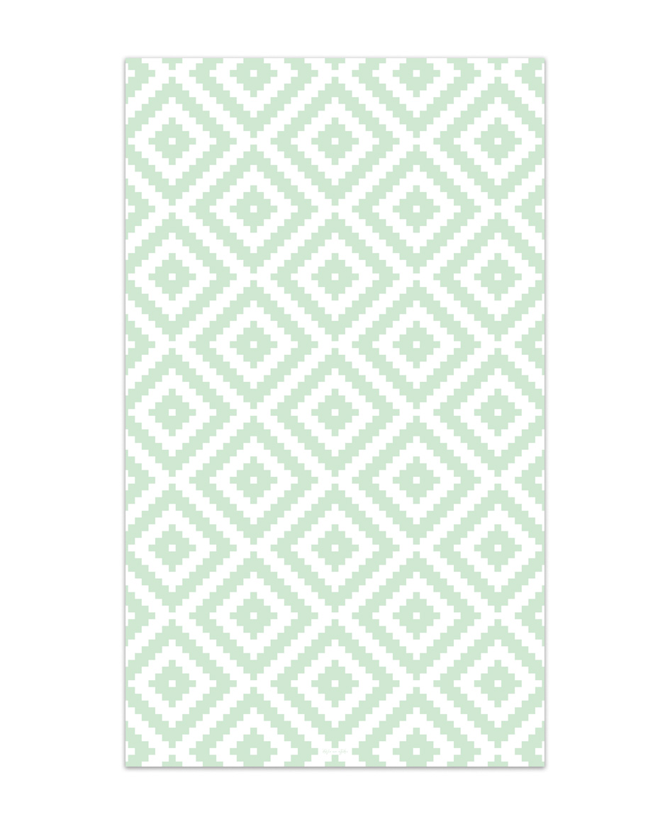 Alfombra de vinilo geométrica 07 verde 80x200 cm pvc cocina salón comedor