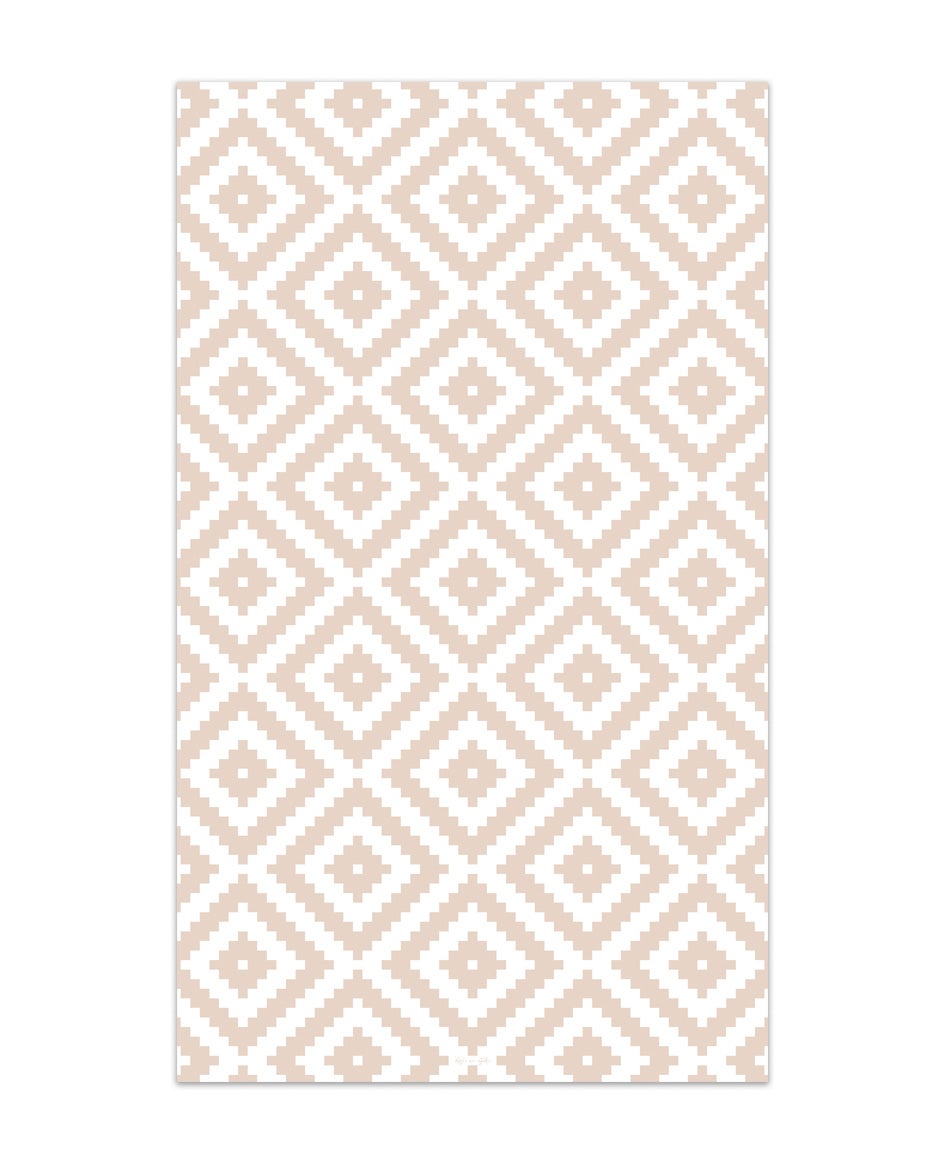 Alfombra de vinilo geométrica 07 beige 80x200 cm pvc cocina salón comedor