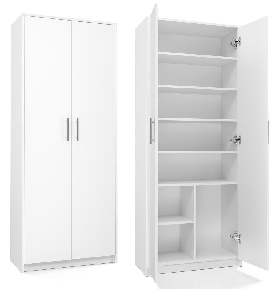 PARLA - Armoire moderne 6 étagères - 180x74x35cm - Meuble de rangement ...