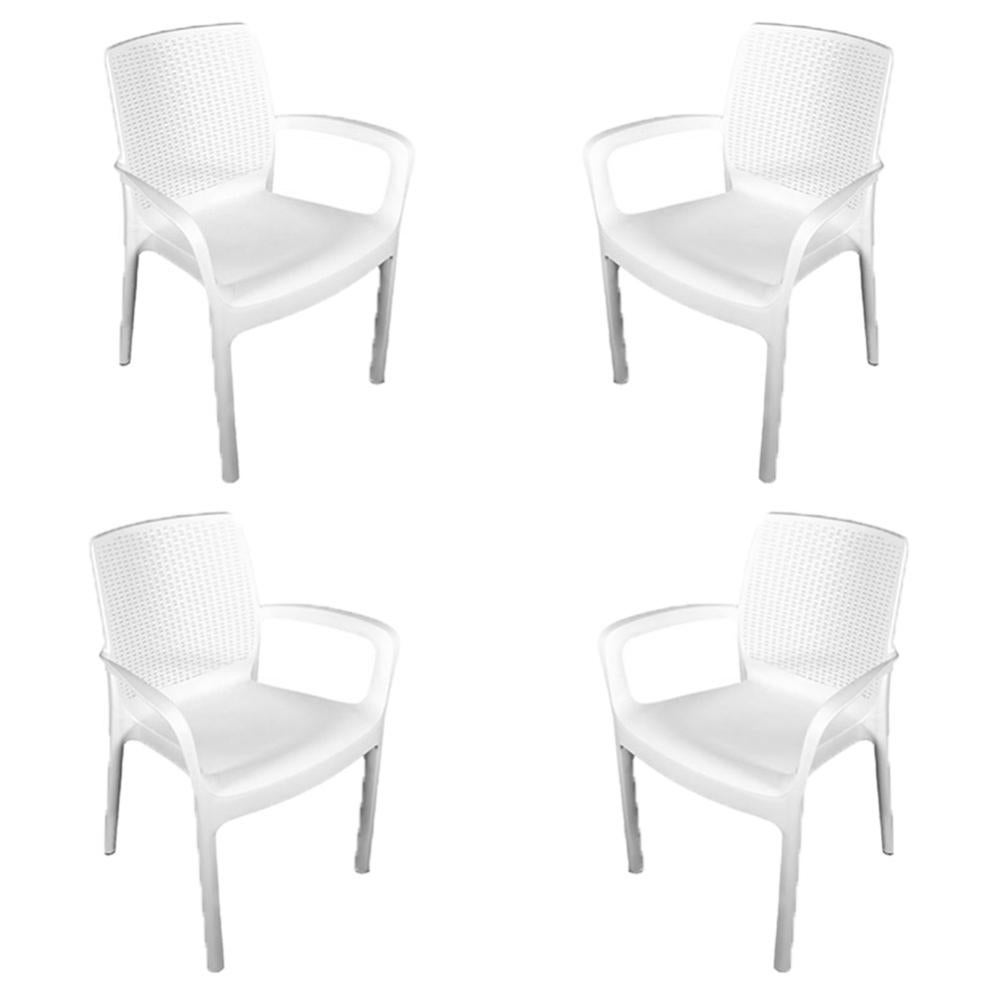 Sedia con braccioli in resina set Poltrone seduta bianca effetto