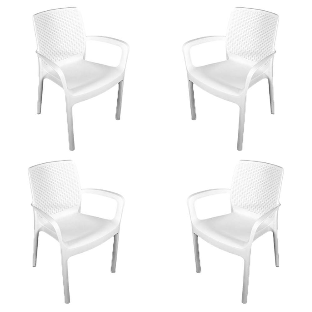 Sedia con braccioli in resina set Poltrone seduta bianca effetto