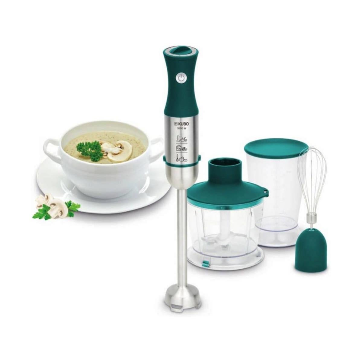 Batidora De Vaso Cristal Kubo Batidora De Mano En 1, 1000w De