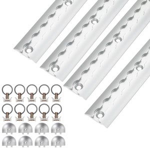 Lot De 2 Rails D'arrimage En Aluminium 30 Cm + 4 Embouts - Charge Max 400 Kg, Pour Remorque, Camion, Camping-car, Yacht