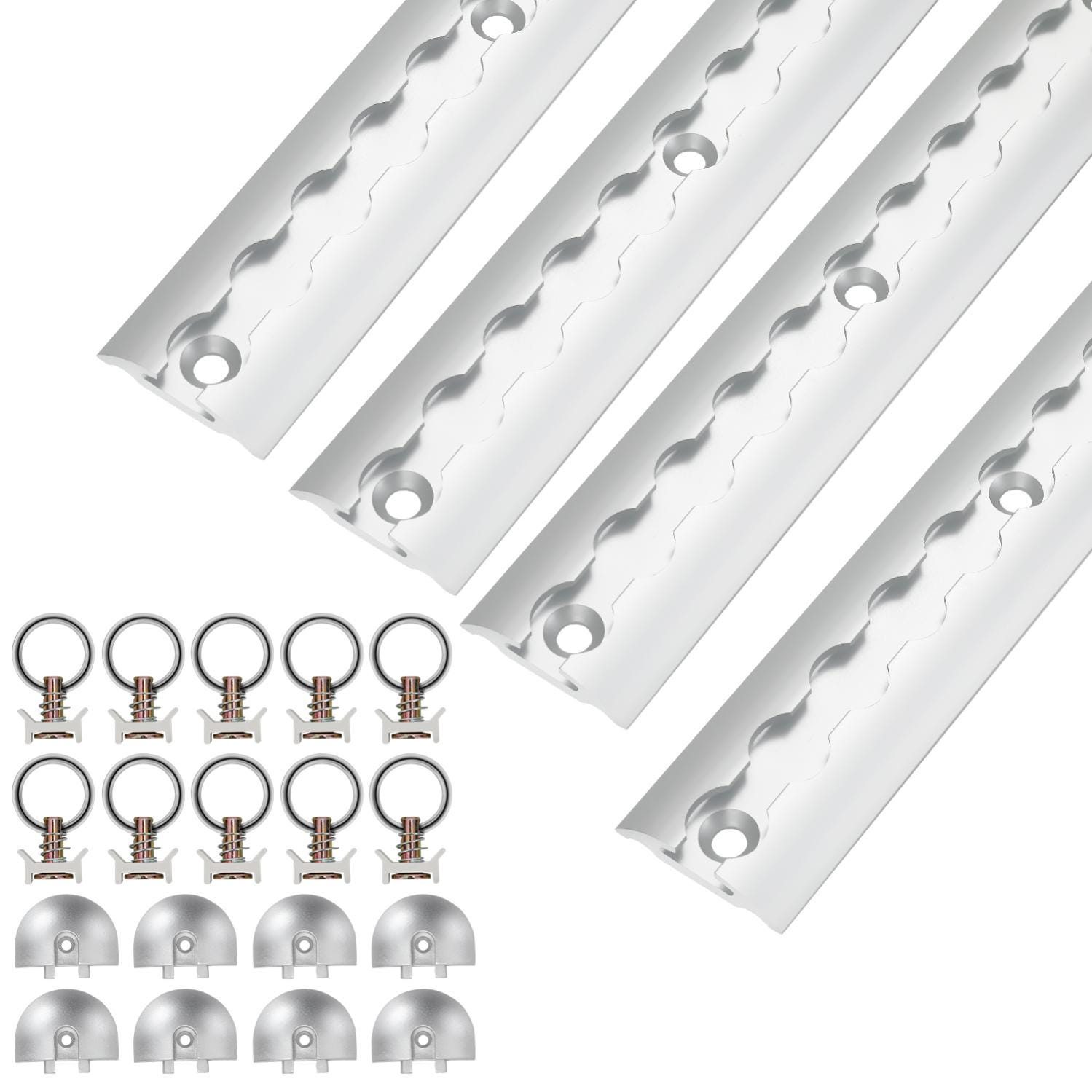 Binario Trasporto Merci Guida Airline In Alluminio Semicircolare - 1000 Mm Per Ancoraggio Merci E Sicurezza Guida Forata - Foto 7