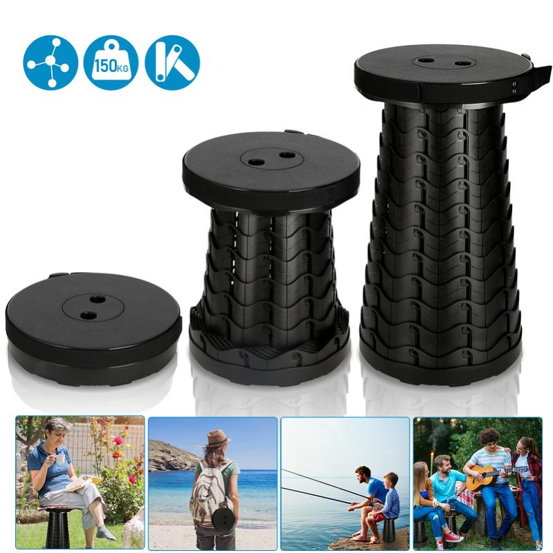 Tabouret Pliant Télescopique Extérieur, 3 Hauteurs, Aluminium 7075, Oxford 600D, Support 125 Kg, 340 G, Pour Camping/pêche