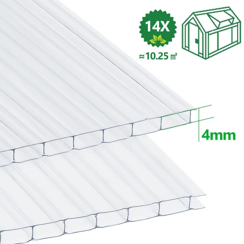 Lastra In Policarbonato Alveolare Trasparente Spessore 6 Mm - 200x98 Cm, Resistente E Isolante