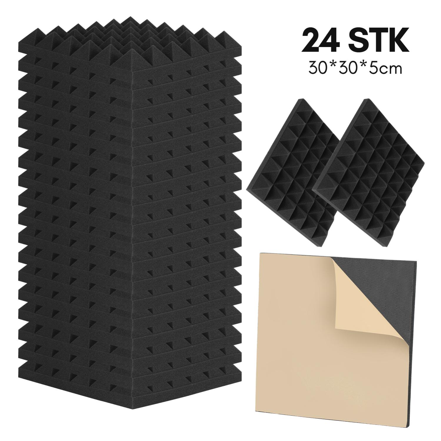 Trattamento Acustico Pareti 12 Piastrelle Fonoassorbenti In Schiuma Acustica Grigia 30x30x2.5 Cm - Pannelli Antirumore Pannelli Fonoassorbenti Schiuma Acustica - Foto 9