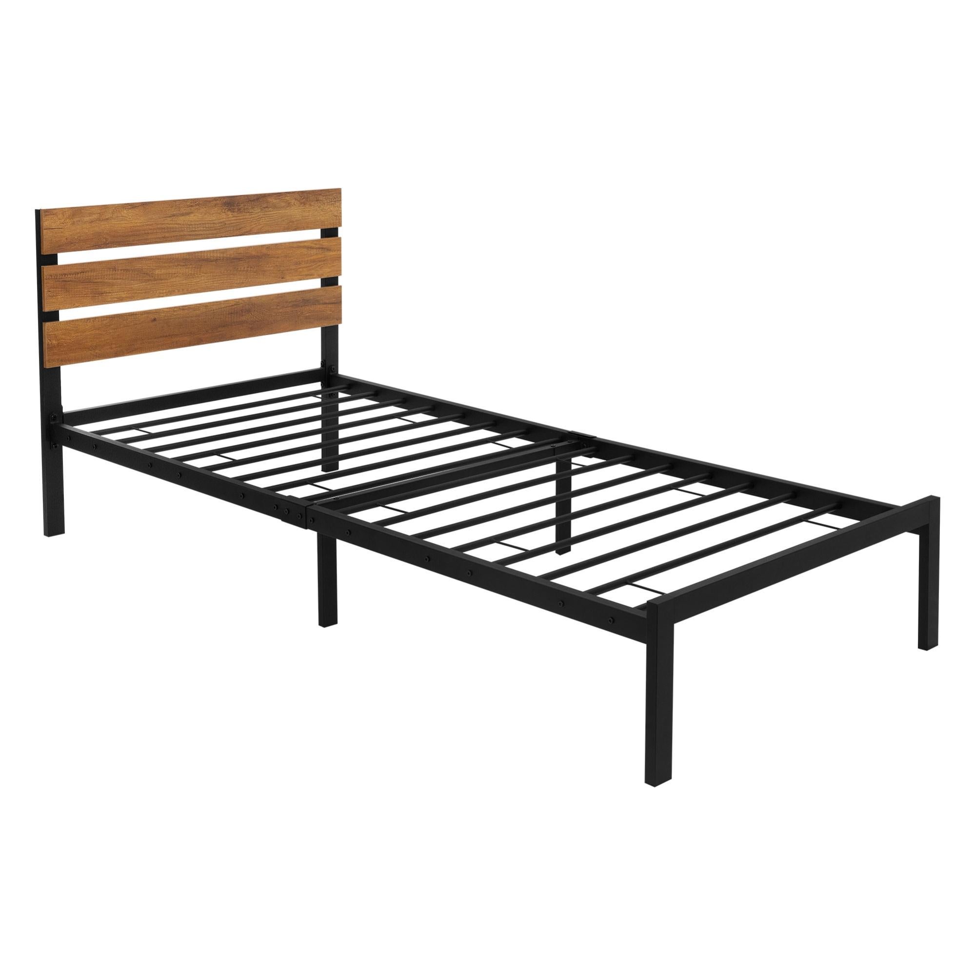 Struttura Letto Matrimoniale 160x200 cm in Acciaio con Doghe Integrate Nero | Leroy Merlin