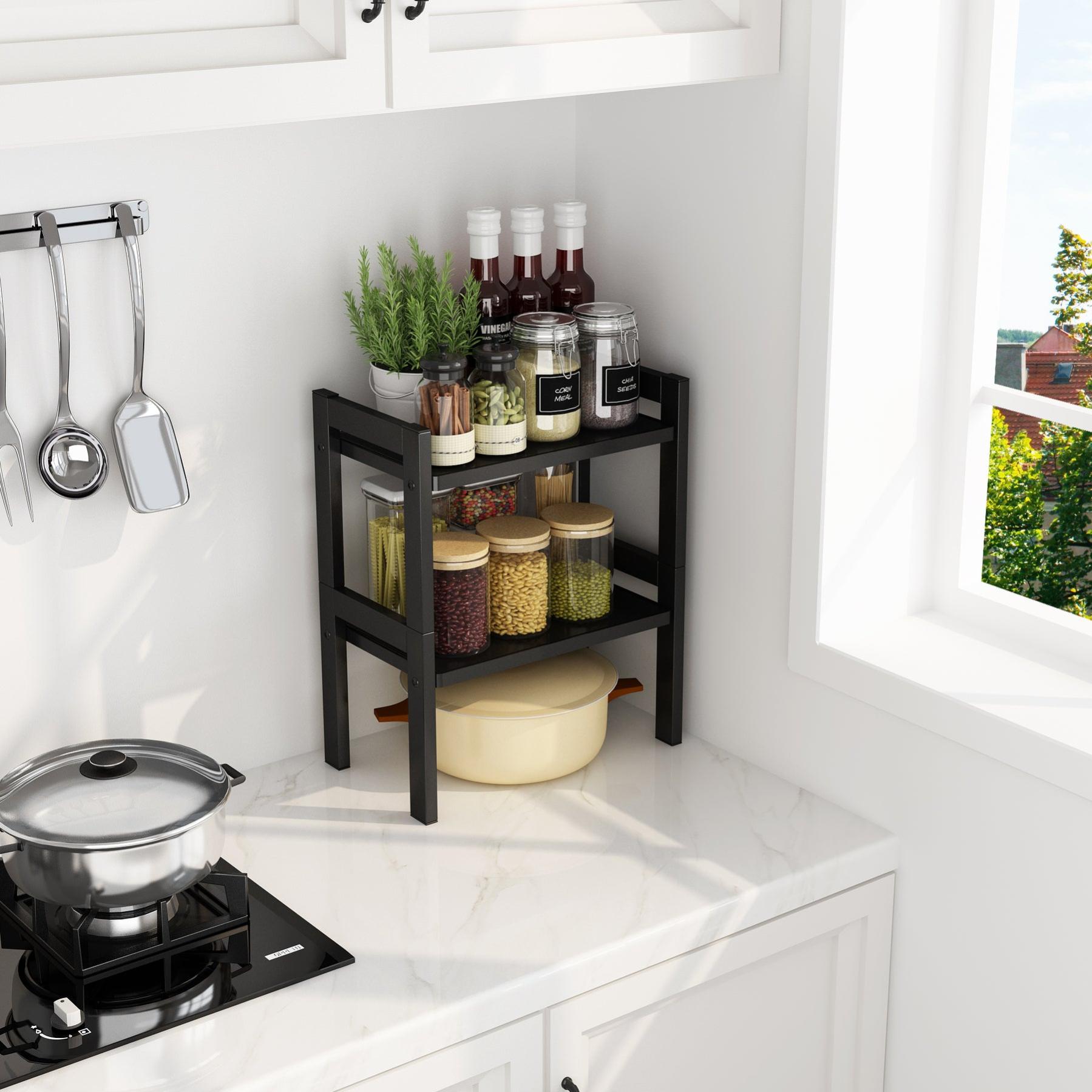 4 Paires Support Rangement Film Alimentaire - Autocollant Porte Armoire - Blanc Et Noir - Cuisine Salle De Bain