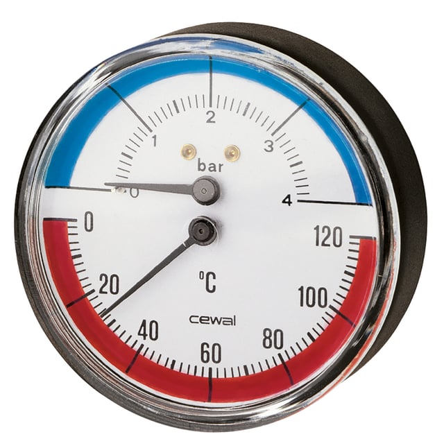 Thermomanomètre Ø 80 mm raccord arrière 1/2