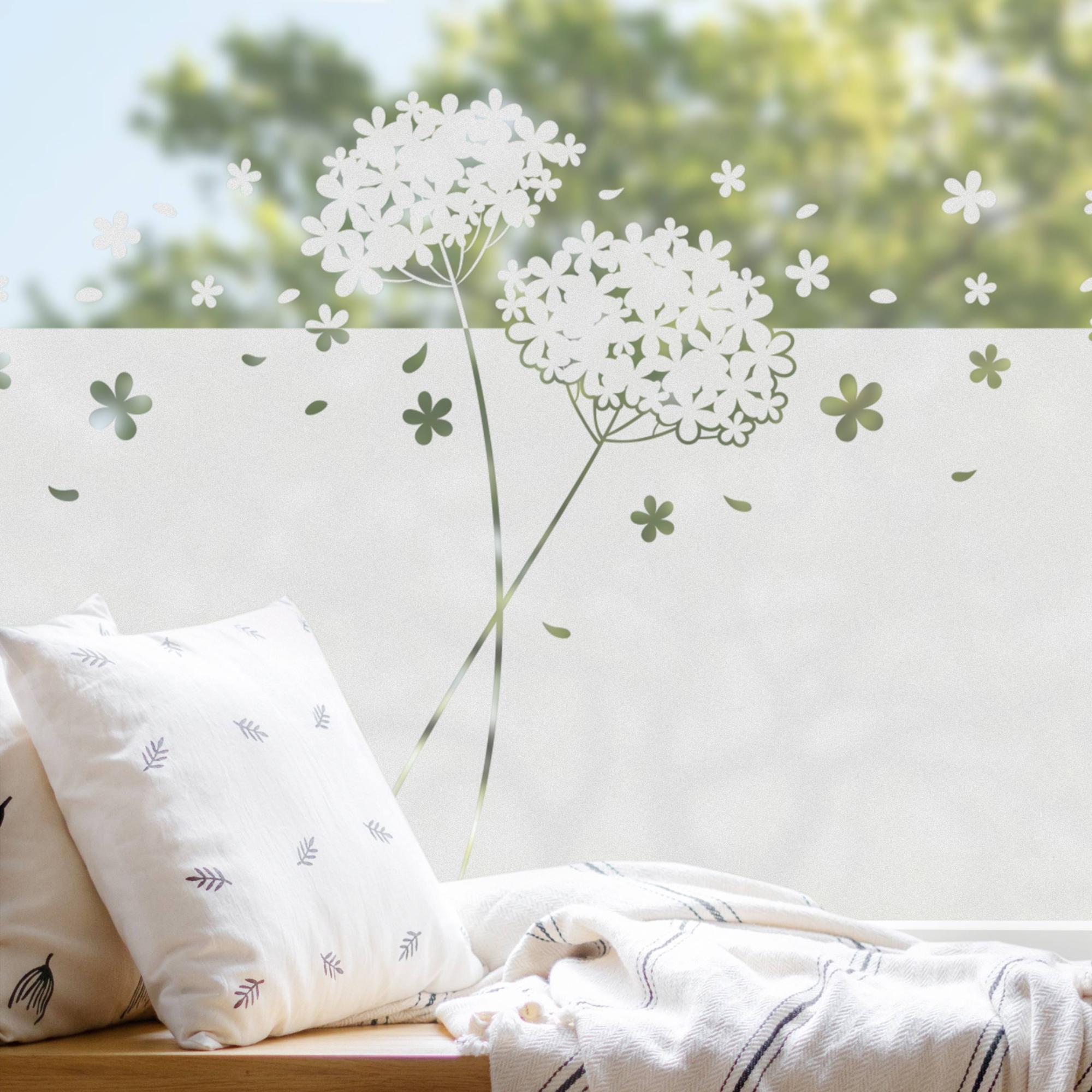 Pellicola Per Vetri Privacy 44.3x200cm - Motivo Foglie E Fiori - Foto 2