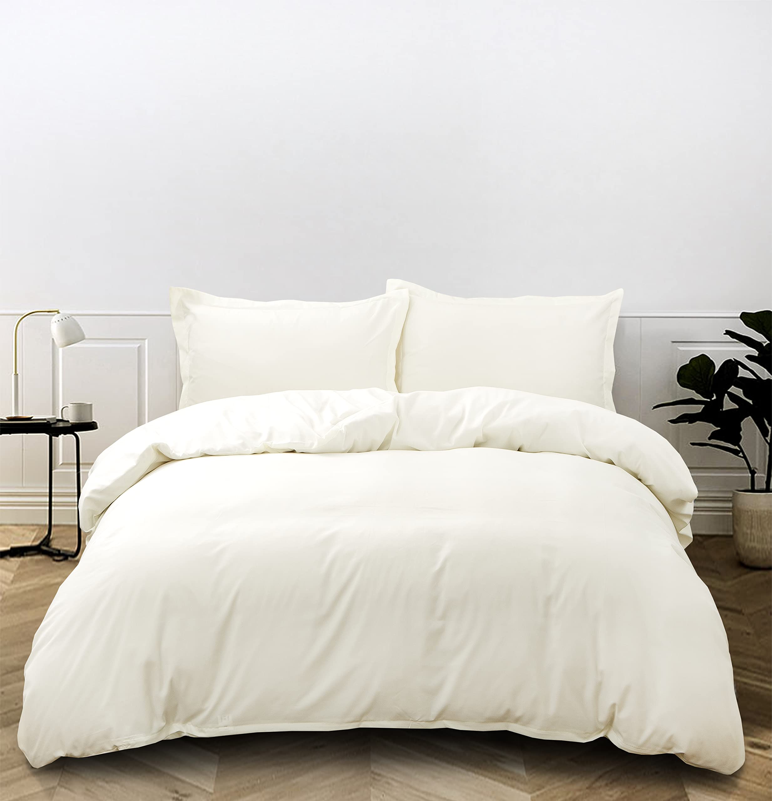Tienda eurasia® funda nordica, juego 3 piezas, 100% poliester, crudo, cama 150 / 230x250 cm