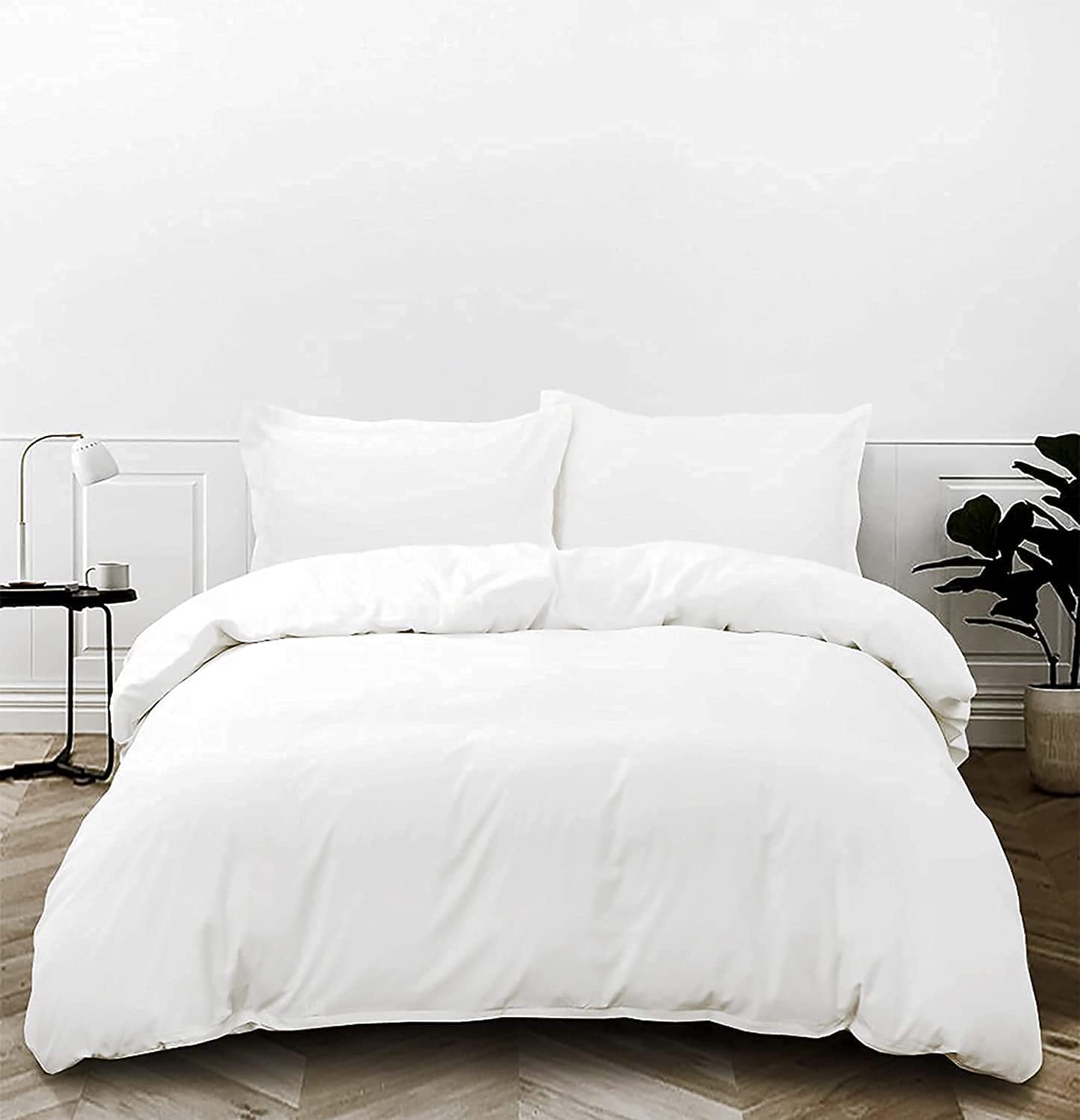 Tienda eurasia® funda nordica, juego 3 piezas, 100% poliester, blanco, cama 150 / 230x250 cm