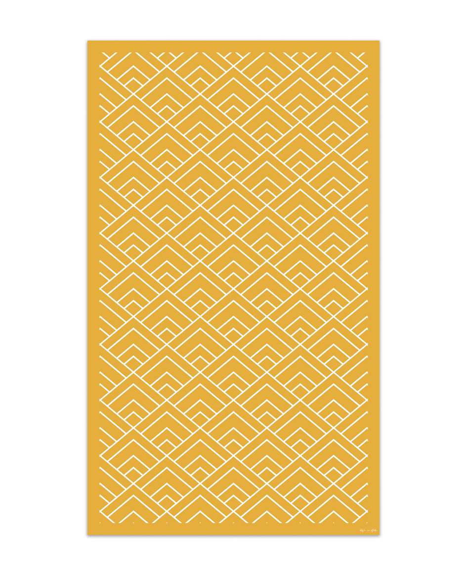 Alfombra de vinilo geométrica 09 amarilla 160x200 cm pvc cocina salón comedor