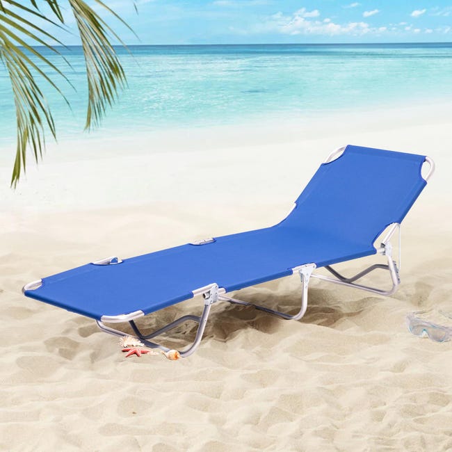 Set Di 2 Lettini Prendisole Pieghevoli Con Tettuccio - Hawaii Bianco Per Spiaggia E Giardino - Foto 11