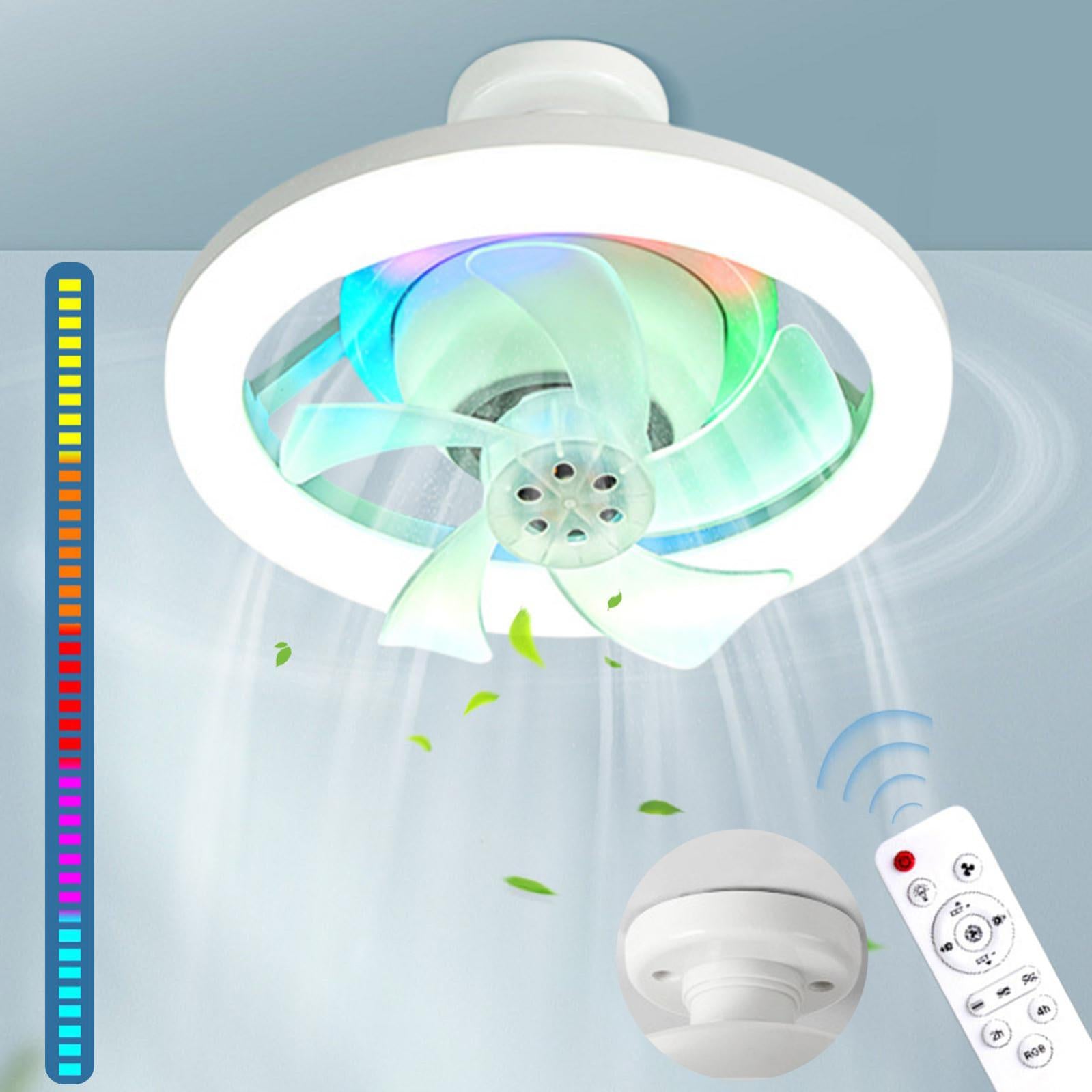 Ventilatore Soffitto Con Luce LED E Telecomando - E27 Bianco