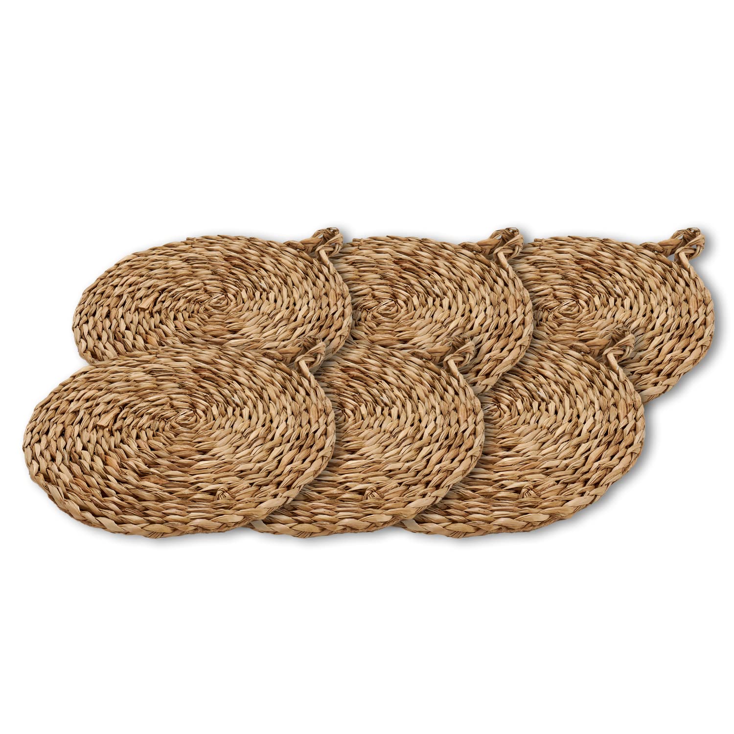 Tienda eurasia - pack de 6 salvamanteles mimbre, redondos, ø35cm