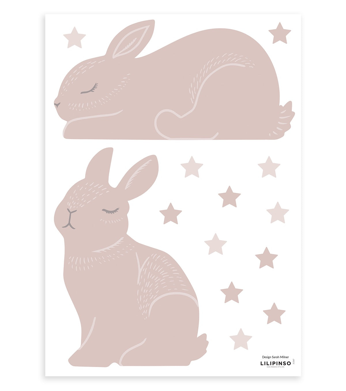Stickers muraux lapins et étoiles 29,7x42 cm, Lilipinso Leroy Merlin