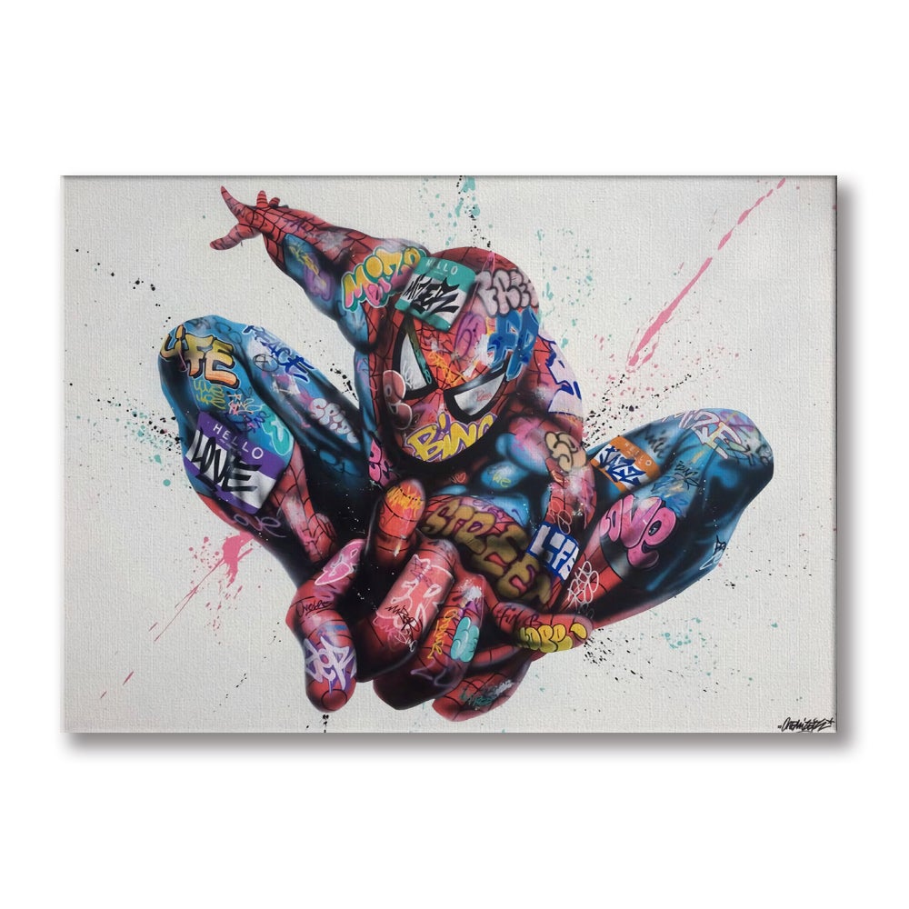 Spider - cuadro canvas contemporáneo en bastidor de madera, tamaño 140x100 cm