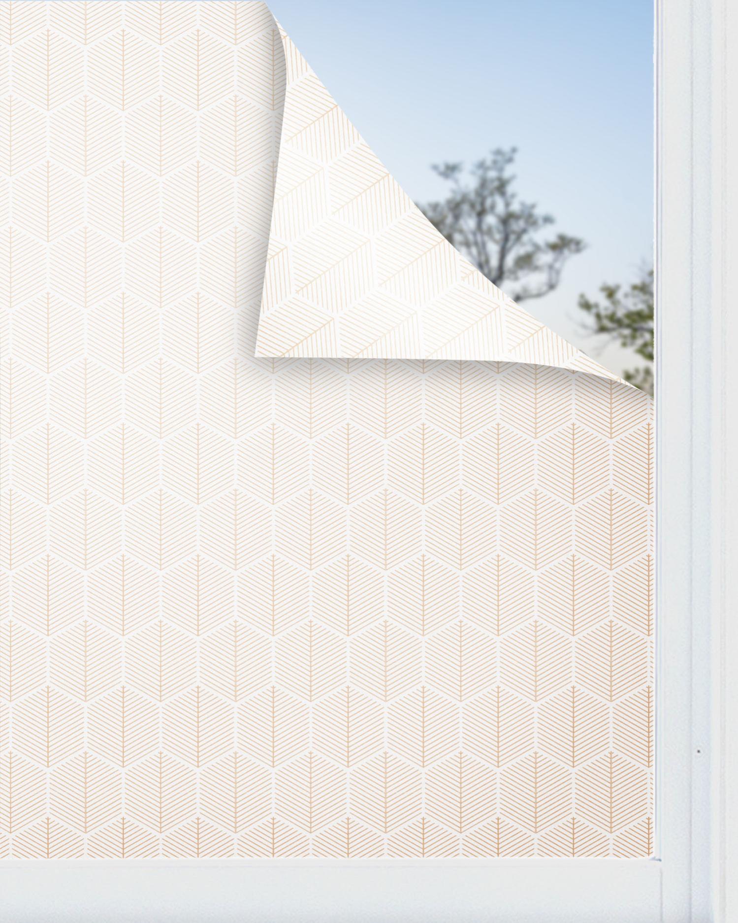 Panorama vinilo para ventanas geometría hojas 39x300 cm - vinilos adhesivo para cristal - pegatina opaca - vinilo translúcido