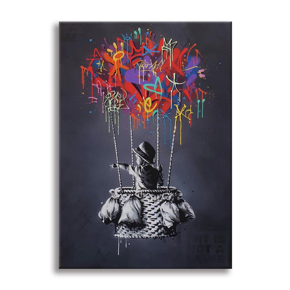 In altum - cuadro lienzo contemporáneo en bastidor de madera de 50x70 cm