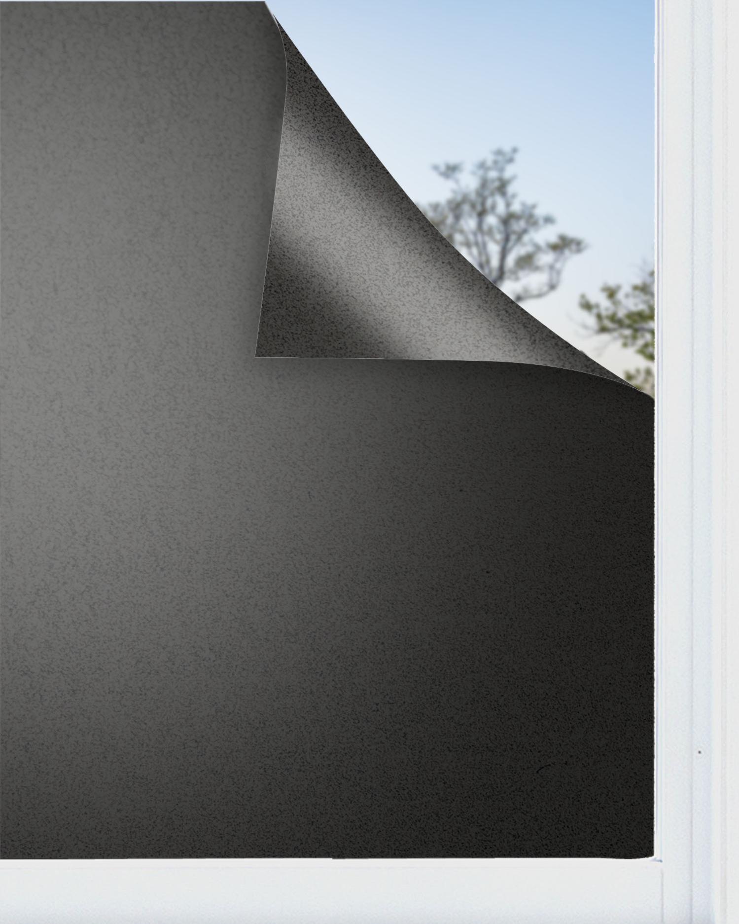 Panorama vinilo para ventanas adhesivo negro 120x200 cm - vinilos adhesivo para cristal - pegatina opaca - vinilo translúcido