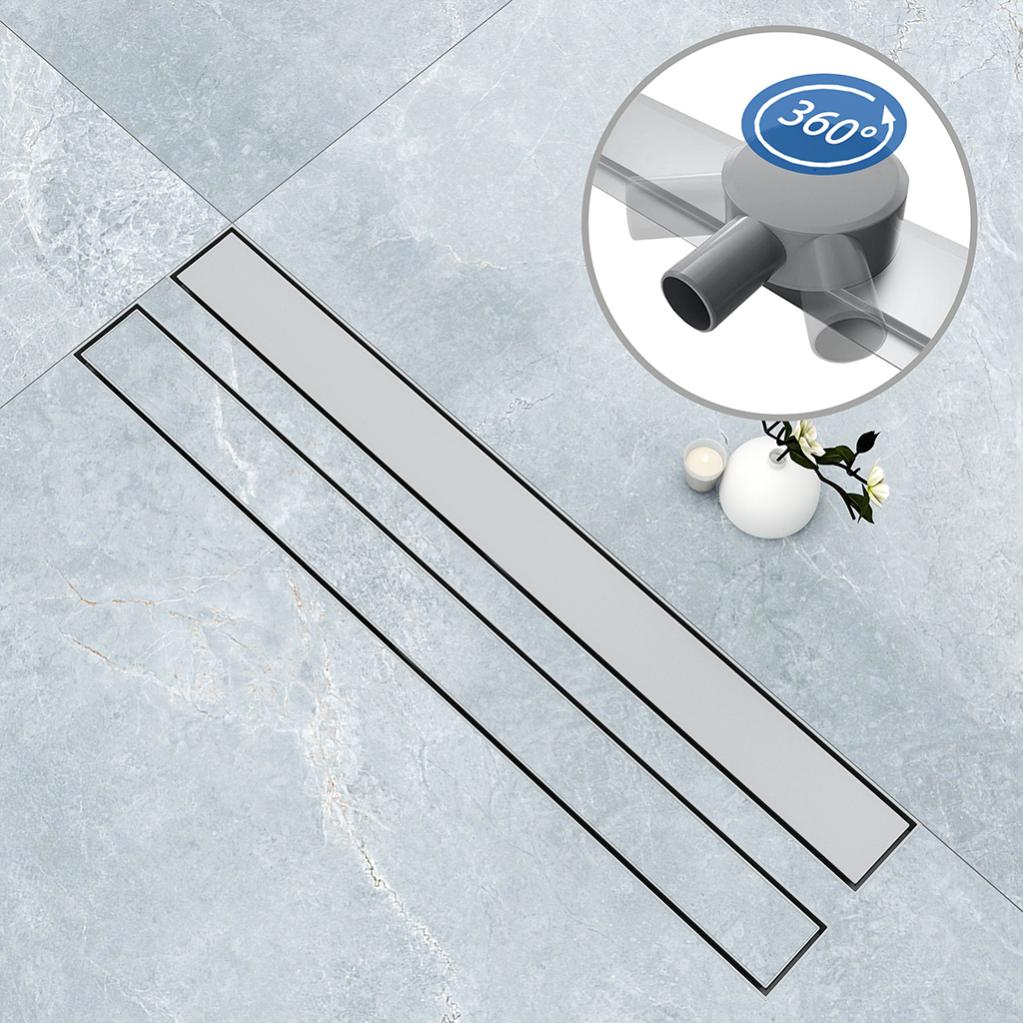 Canalina Scarico Doccia Nero 120cm - Sifone 360° E Filtro Capelli, Separazione Zone Umide/Asciutte - Foto 4