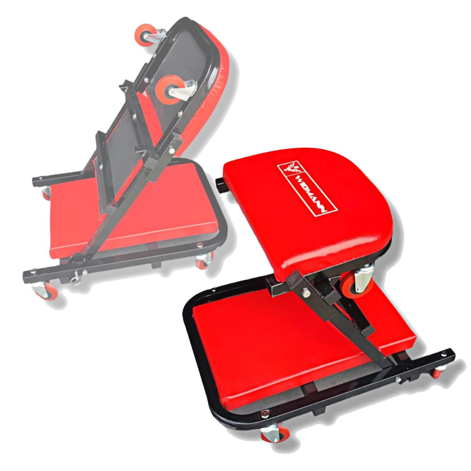 Chariot De Visite Pliable Kraft Müller – Planche Mécanicien Avec Appui-tête Confort, Roues 360° Et Transformation Tabouret