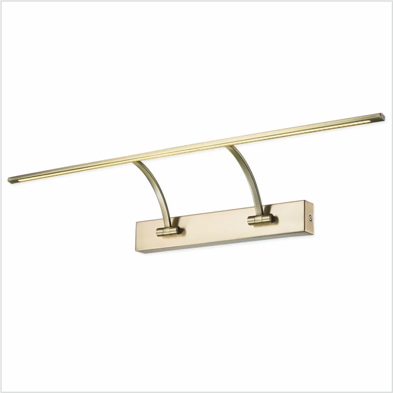 Aplique led de pared para iluminar cuadros, lienzos, espejos, murales, 13w tradicional, luz cálida 3000k, bronce envejecido, articulado. 76cm