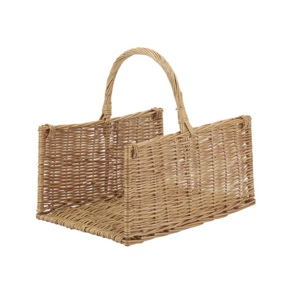Panier Bourguignon En Osier Brut Aubry Gaspard - 56x32x30 Cm - Stockage Déco Style Campagne