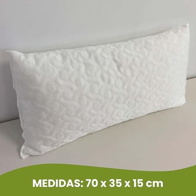 Almohada Viscoelastica 70 cm con Copos 100 Viscoelasticos Tejido Stretch Ultra Suave Almohada Adaptable al Cuello Leroy Merlin