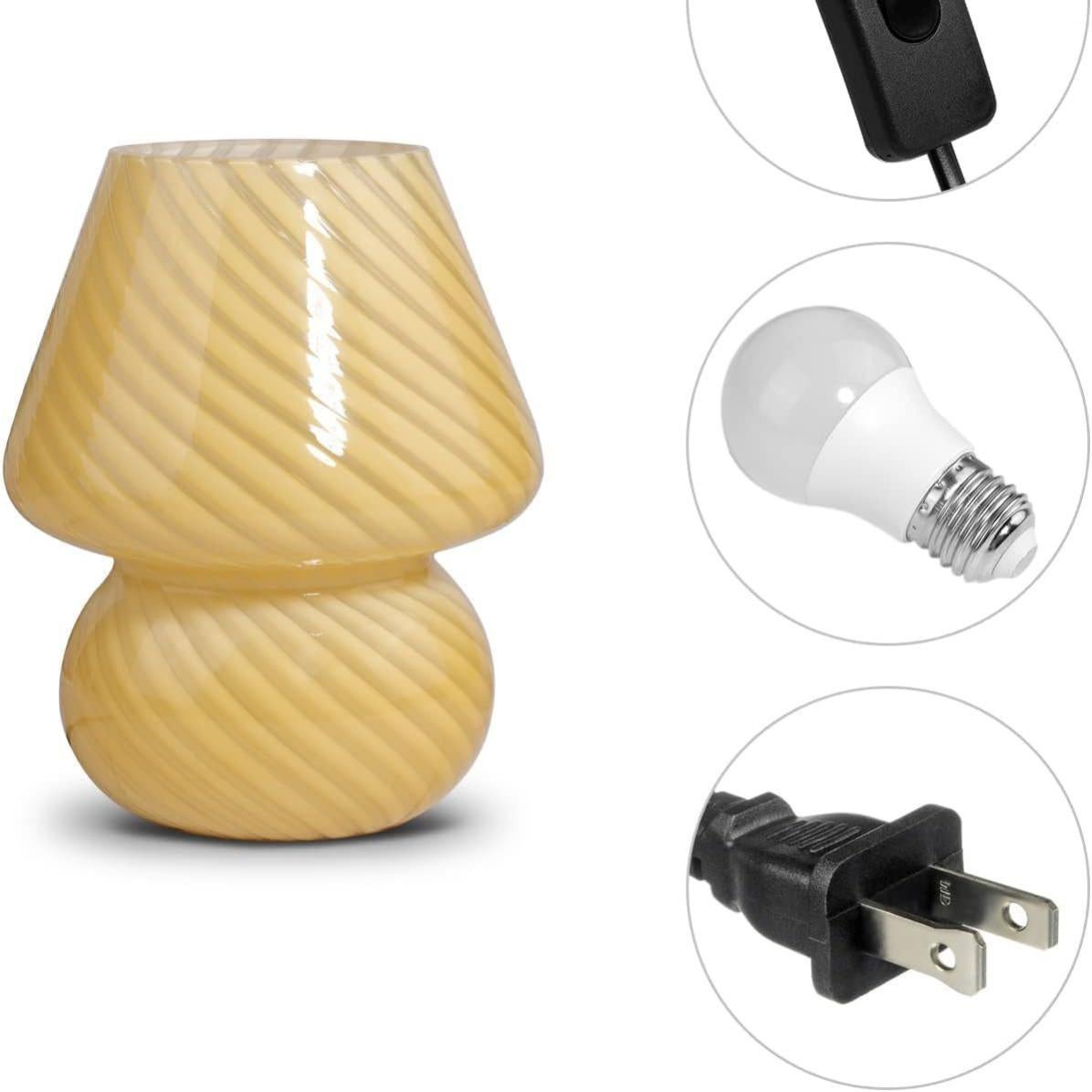 Petite Lampe Champignon, Lampe De Chevet Pour Chambre à Coucher, Jolie Mini Lampe Moderne à Intensité Variable, Décoration D'intérieur Esthétique Unique Pour Salon, Cadeau Pour Fille (jaune