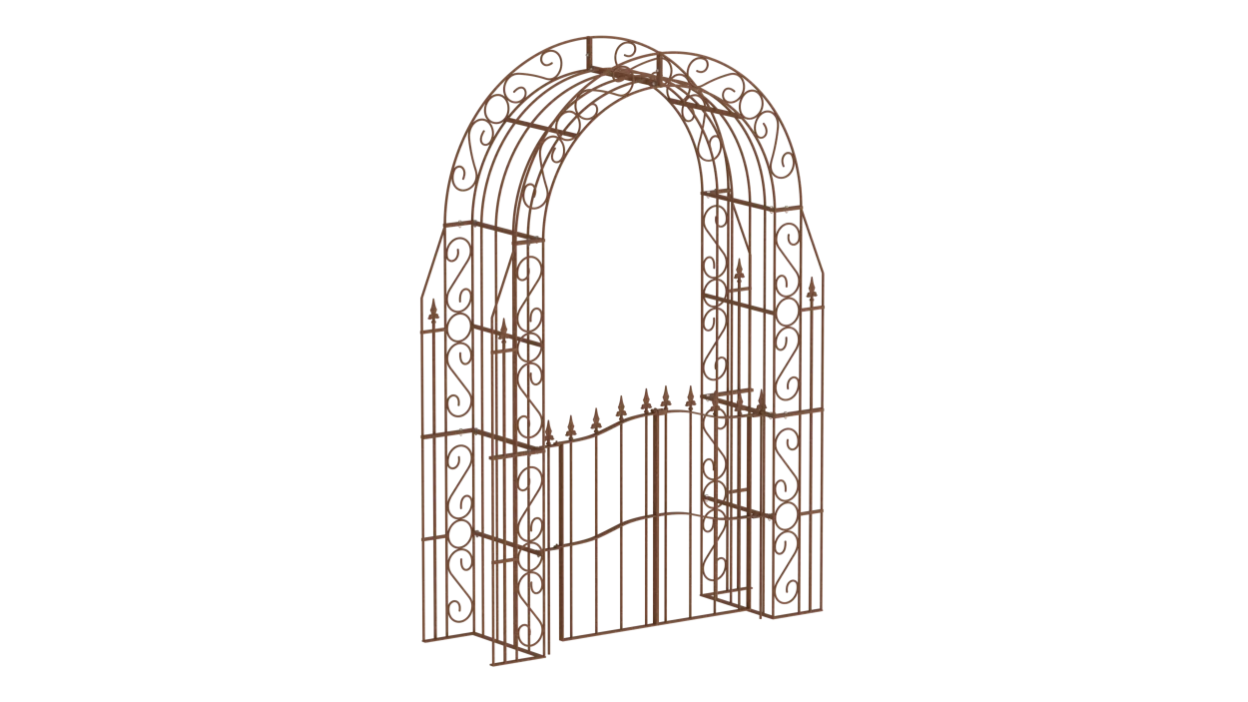 ELEO Arche de jardin en métal Calabria avec portillon, rouillée