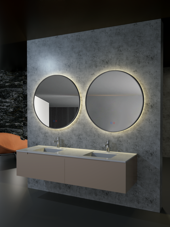 MICE COLLECTION CRISTALED Specchio Rotondo Retroilluminato LED Beta – Luce Fredda 5500K – Doppio Sensore E Anti-appannamento – Diametro 70cm – IP44 - 5