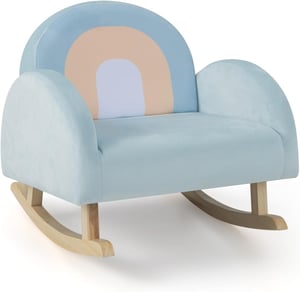 INFANS Canapé Pour Enfants, Fauteuil à Bascule Avec Cadre En Bois Massif, Design Anti-basculement, Tissu