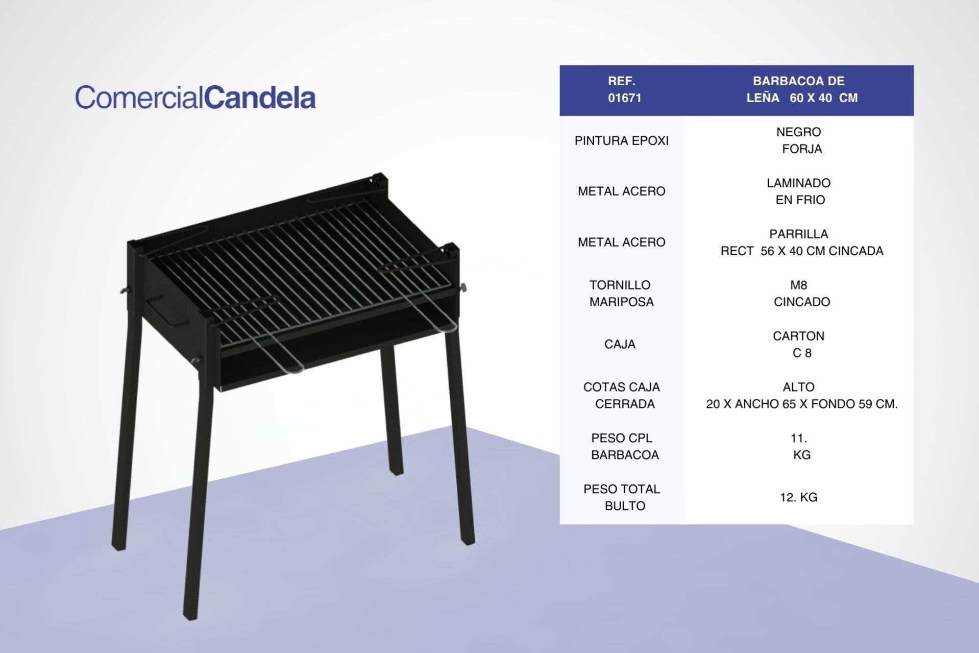BBQ Barbecue rettangolare con ruote e coperchio 2 ripiani in legno struttura in metallo BestBQ