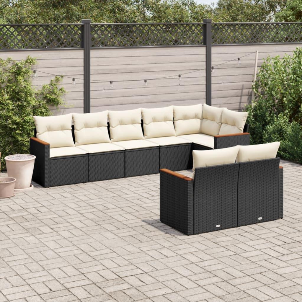 Salotto Da Giardino In Polyrattan Con Cuscini - Set Lounge Completo Con Divano Angolare, Tavolo E Sgabello - TecTake - Foto 3