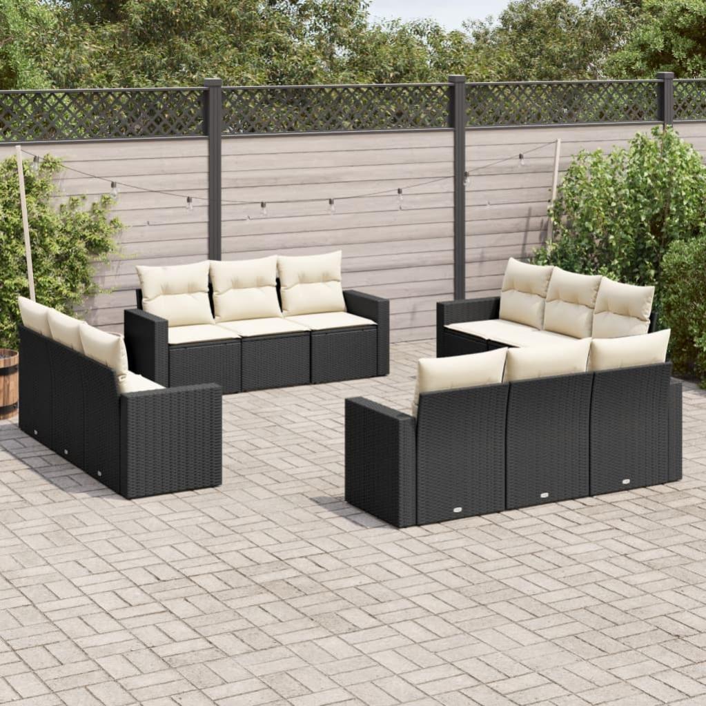 4 Pz Set Salotto Da Giardino | Divani Da Giardino | Mobili Giardino Con Cuscini Bianco Crema In Bambu Cfw199327 90562700