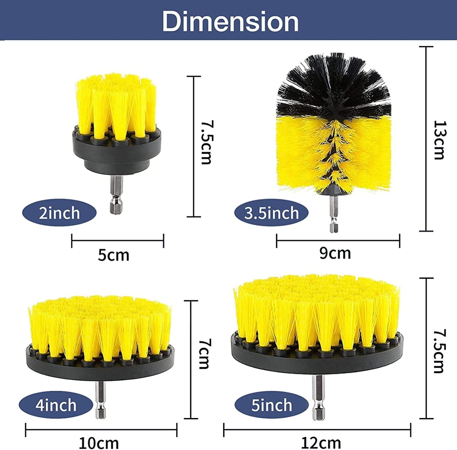 Brosse Nettoyage Perceuse 11PCS Brosse pour Perceuse Voiture, Brosse pour Perceuse Brosse Nettoyage, pour Jantes Carrelage Tapis Baignoire Cuisine - 3