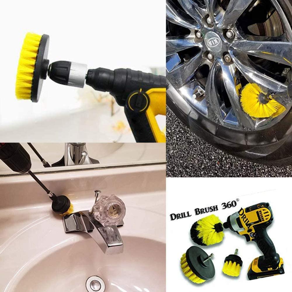 Brosse Nettoyage Perceuse 11PCS Brosse pour Perceuse Voiture, Brosse pour Perceuse Brosse Nettoyage, pour Jantes Carrelage Tapis Baignoire Cuisine - 4