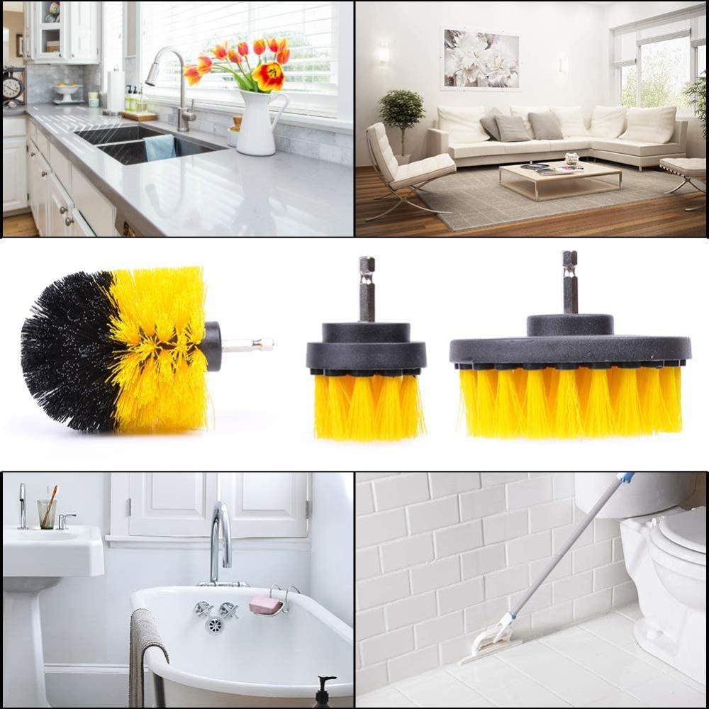 Brosse Nettoyage Perceuse 11PCS Brosse pour Perceuse Voiture, Brosse pour Perceuse Brosse Nettoyage, pour Jantes Carrelage Tapis Baignoire Cuisine - 6