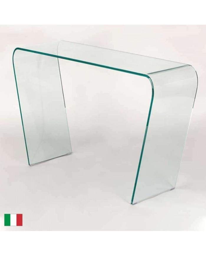Tavolo Consolle In Acrilico Trasparente 80x24 Cm | 3 Ripiani, Bordi Arrotondati | Design Moderno Per Ingresso E Corridoio | Portata 30kg