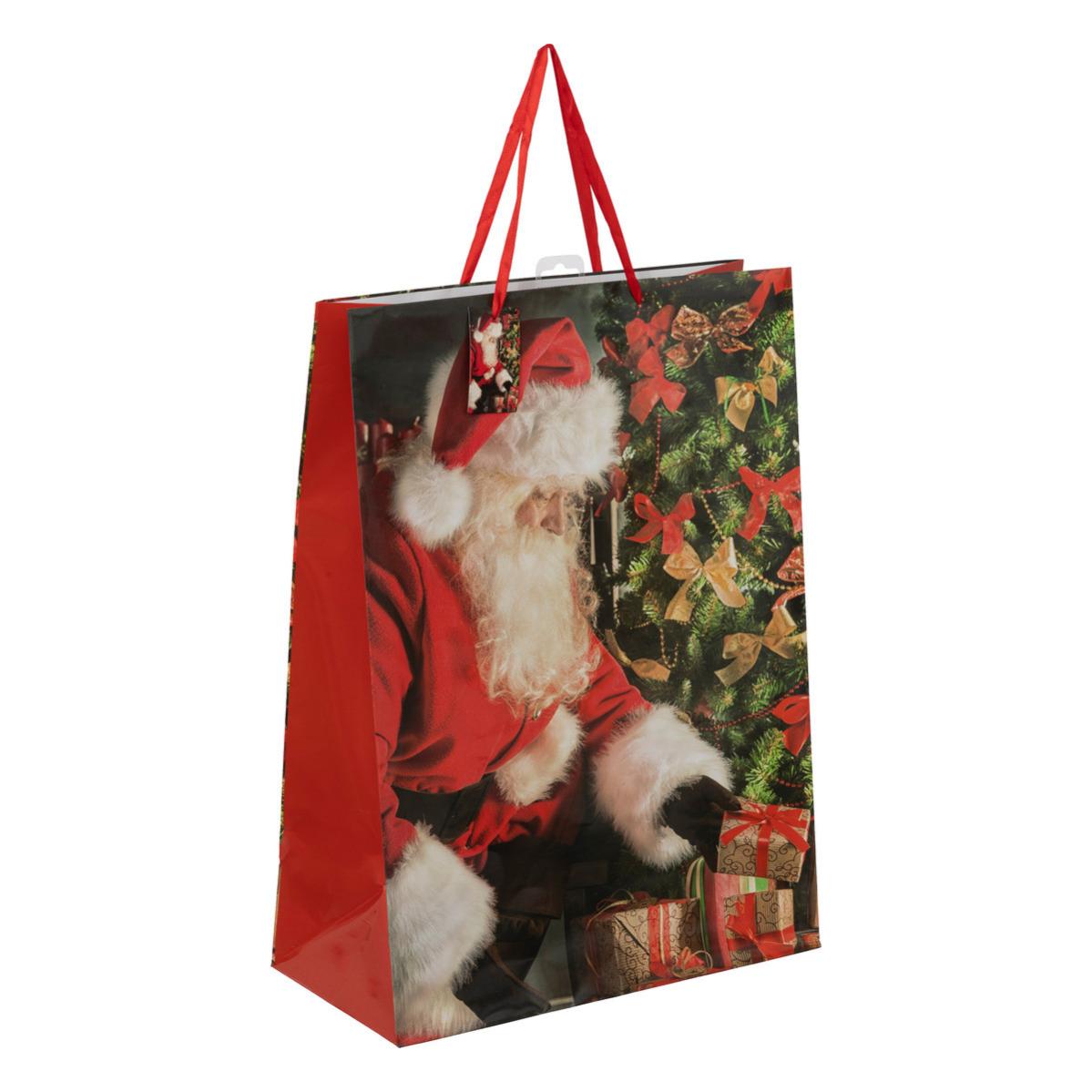 2 Sacs Cadeaux Noël Géants (67x49 Cm) - Motif Père Noël, Pour Emballer Vos Plus Gros Cadeaux !