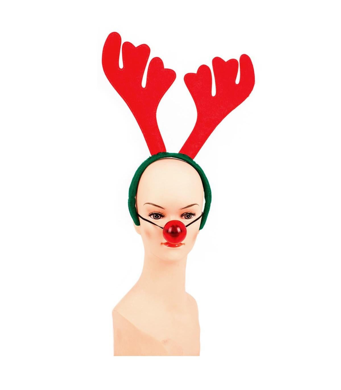 Serre-tête de Noël avec Nez lumineux - taille standard pour adulte