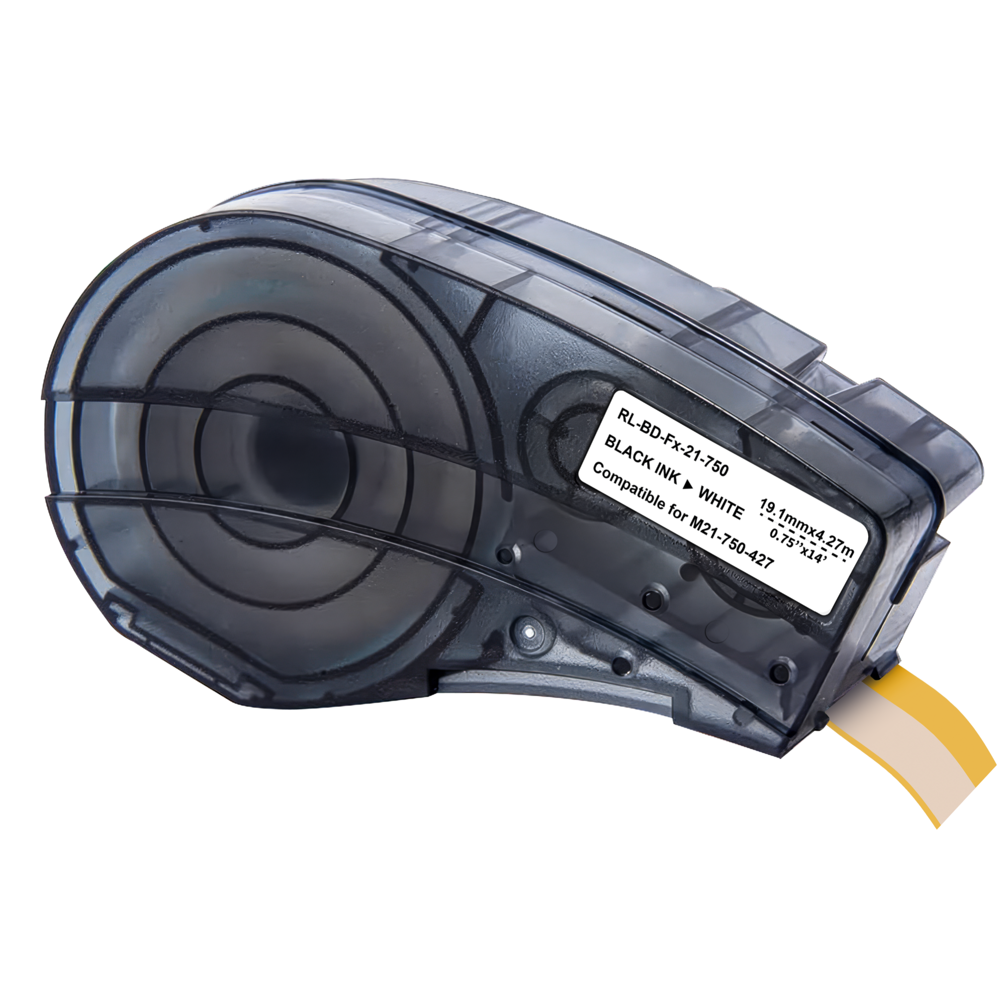 Ruban Étiquette Brady Compatible BMP21 - Noir Sur Blanc 12,7mm X 6,4m - Recharge M21-500-595 - Marque Phonillico