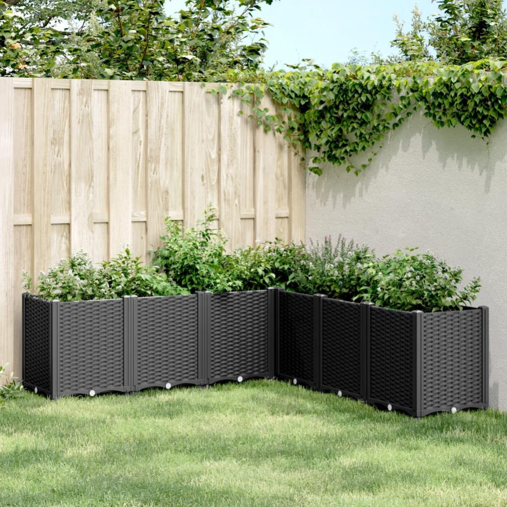Jardinière surélevé,Pot de Fleurs de jardin Acier enduit de poudre 175x100x36cm gris CFW110012