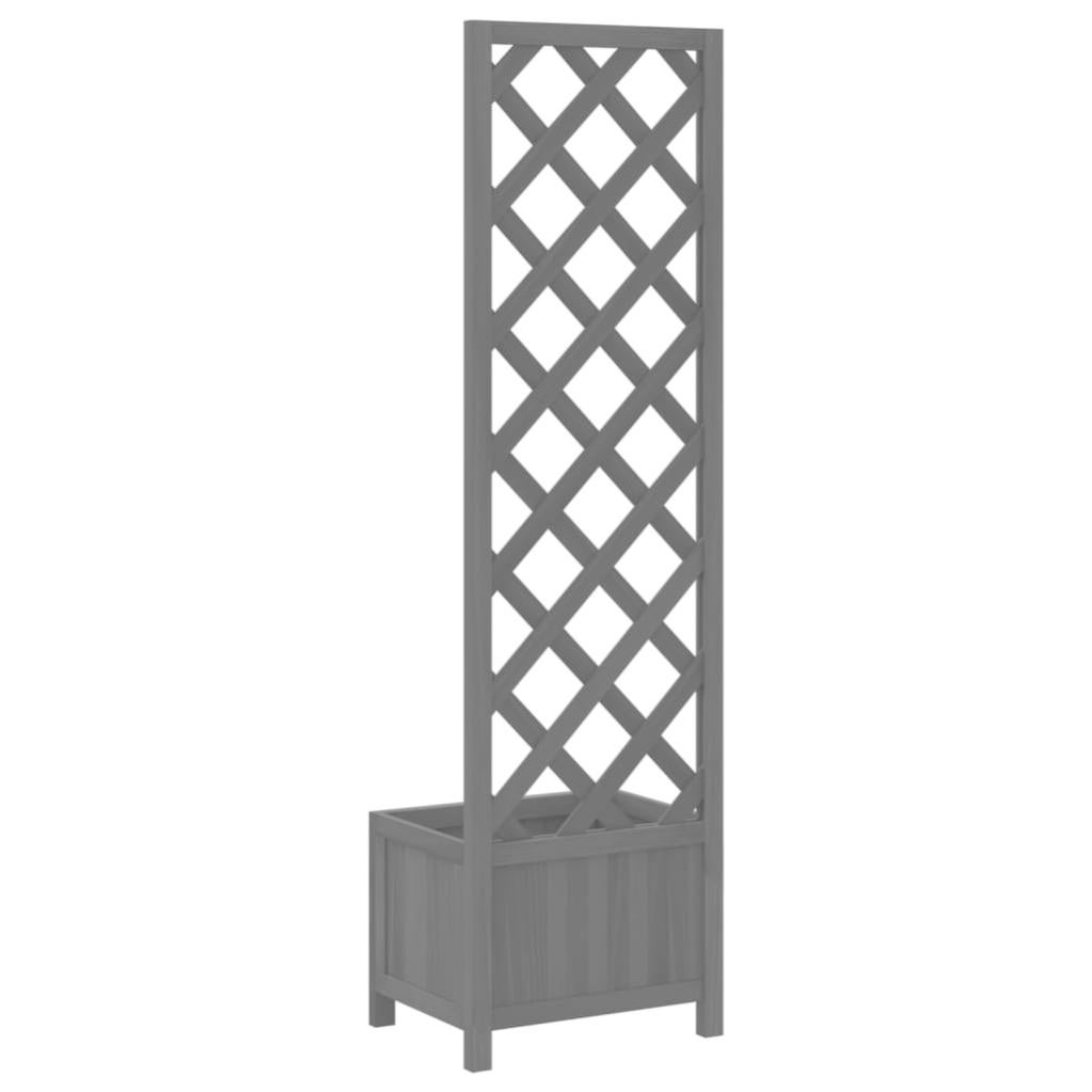 Jardinière, Pot de fleur，Bac à fleurs avec treillis noir bois massif de sapin CFW51857 - 6